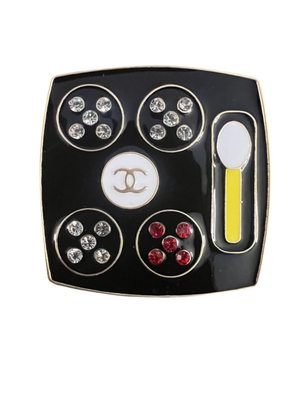 ❤️ ChaneI Enamel Vintage Make Up Pallet  Brooch Pin